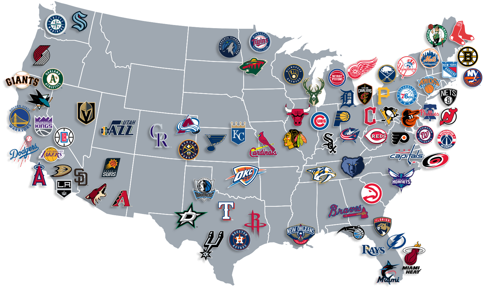 NHL Map, Teams